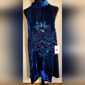 Free People blue combo NWT dress